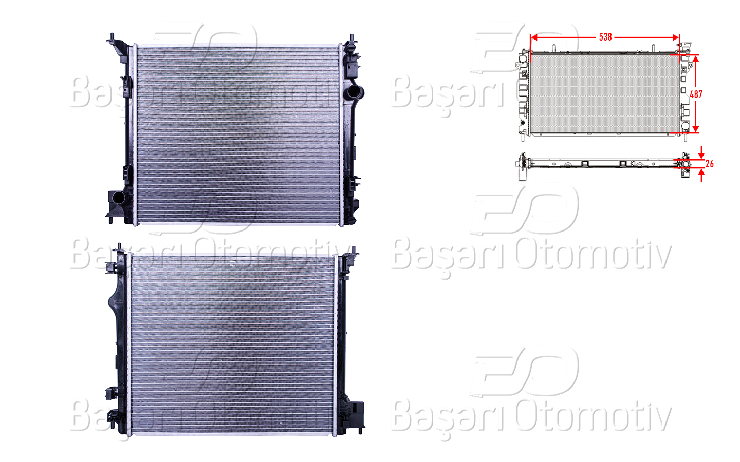 Opel Su Radyatörü Brazing Mt-At 538X487x22 Nissan Qashqai 1.6 DCI / 1.2Dıg - - WISCO 3113412-00