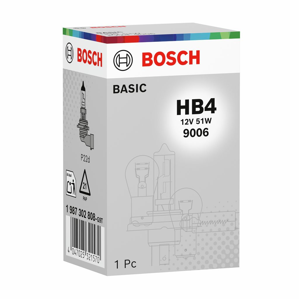 Opel Ampül 12V Hb4 51W *P22d* Eco | 1 Adet - BOSCH 1987302808
