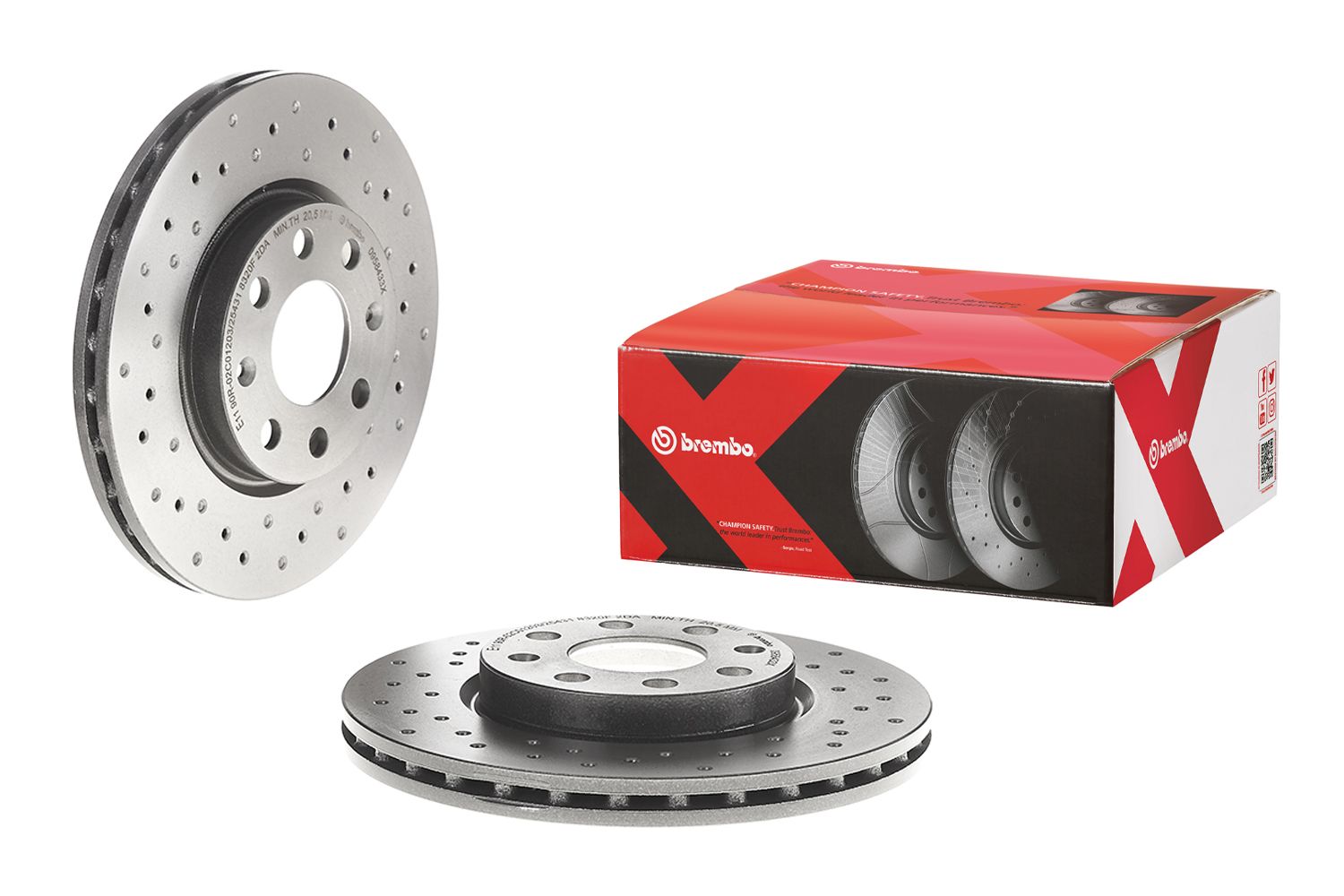 Opel Fren Diski Ön Havalı 257mm 6 Bijon (Fiat Grande Punto Opel Corsa D1.2 1.4 1.3 CDTI 06 /) Delikli - BREMBO 09.5843.3X