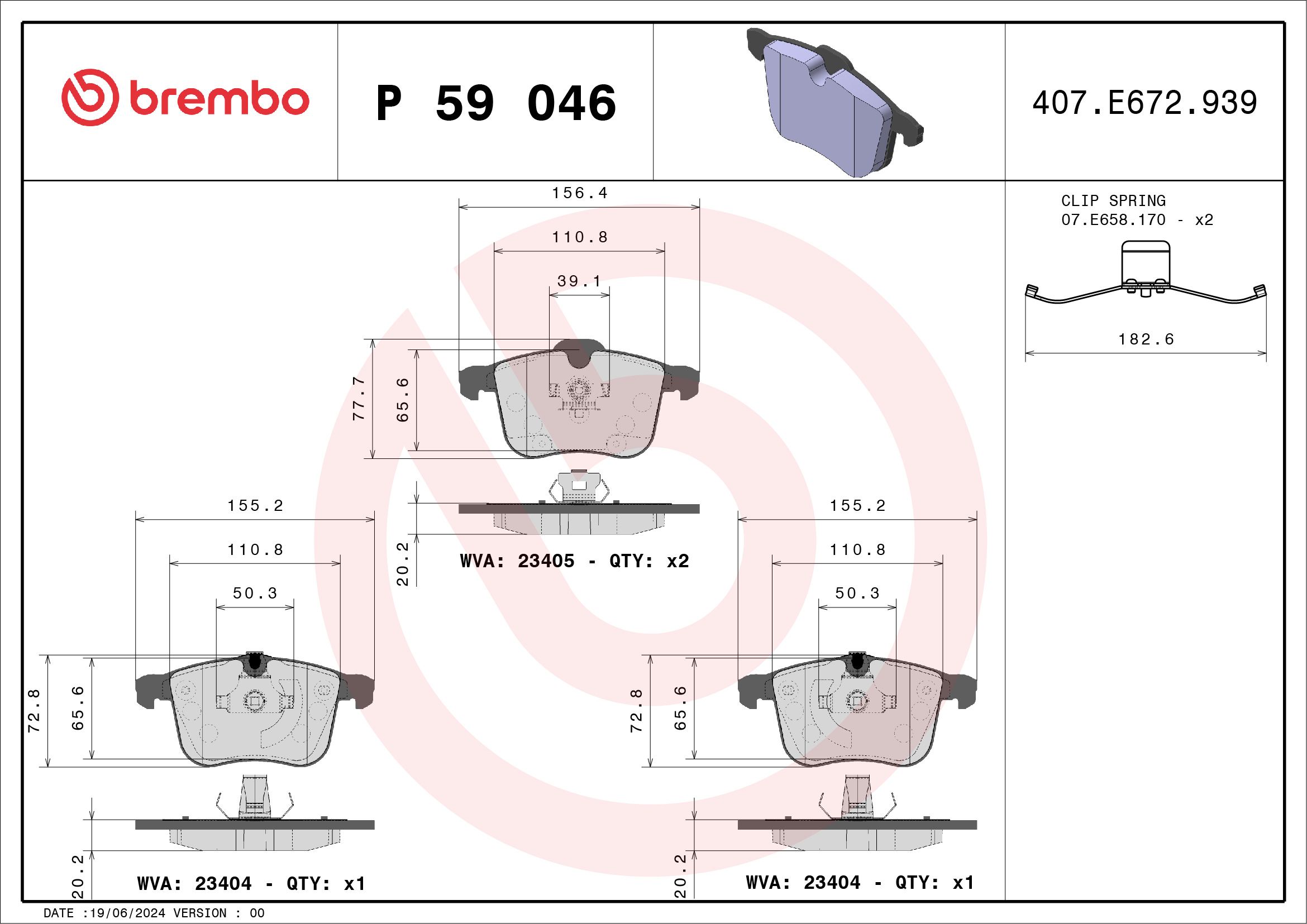 Opel Fren Balatası Ön Low-Met Chevrolet - BREMBO P59046