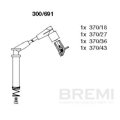 Volkswagen Buji Kablosu Set Opel Astra F Corsa B 1.4 1.6 92 > - BREMI 300-691