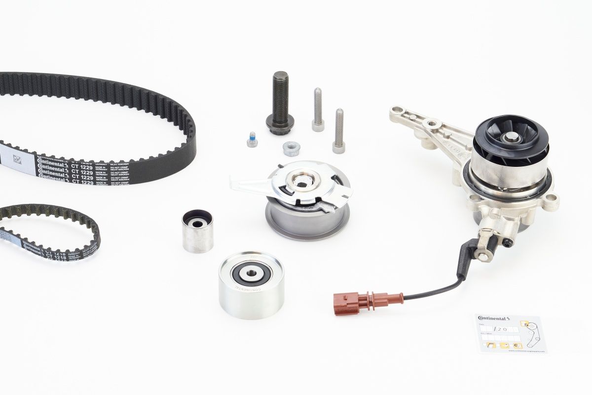 Volkswagen Triger Seti + Kaplınlı Devirdaim + Yağ Pompa Kayışı VW Golf Passat Audi A3 A4 A6 Q5 Seat Leon Skoda - CONTINENTAL CTAM CT1229WP2PRO