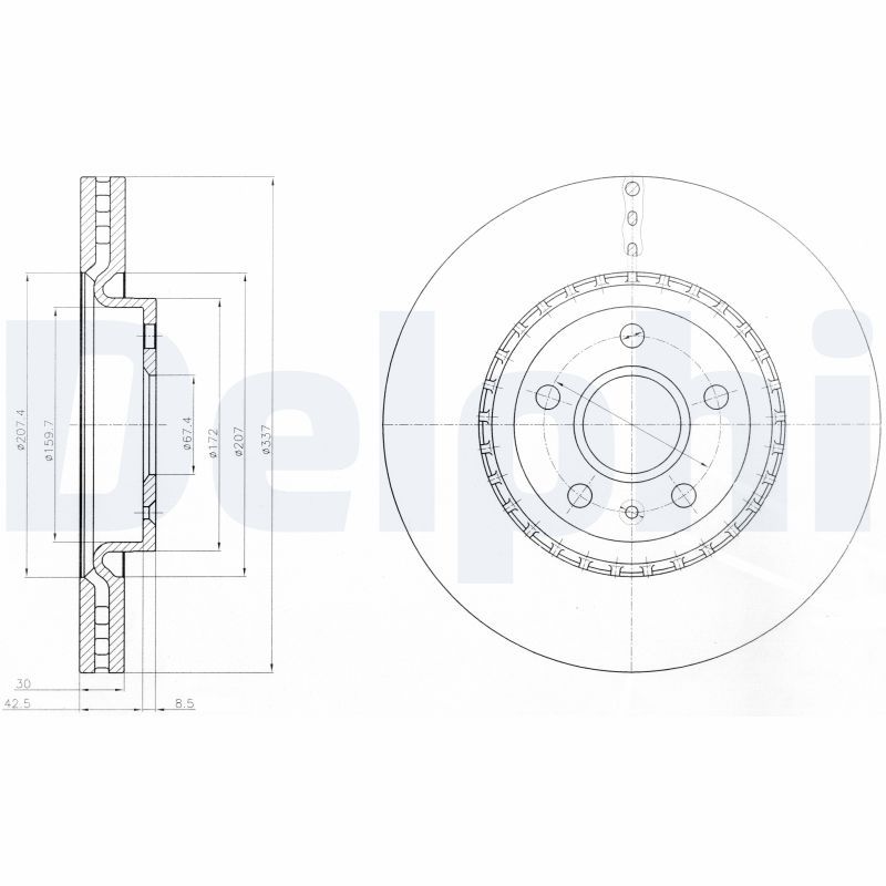 Opel Fren Diski Ön 5 Bijon 337mm Opel İnsignia 2.0 Sports Tourer | 1 Adet - DELPHI BG9068