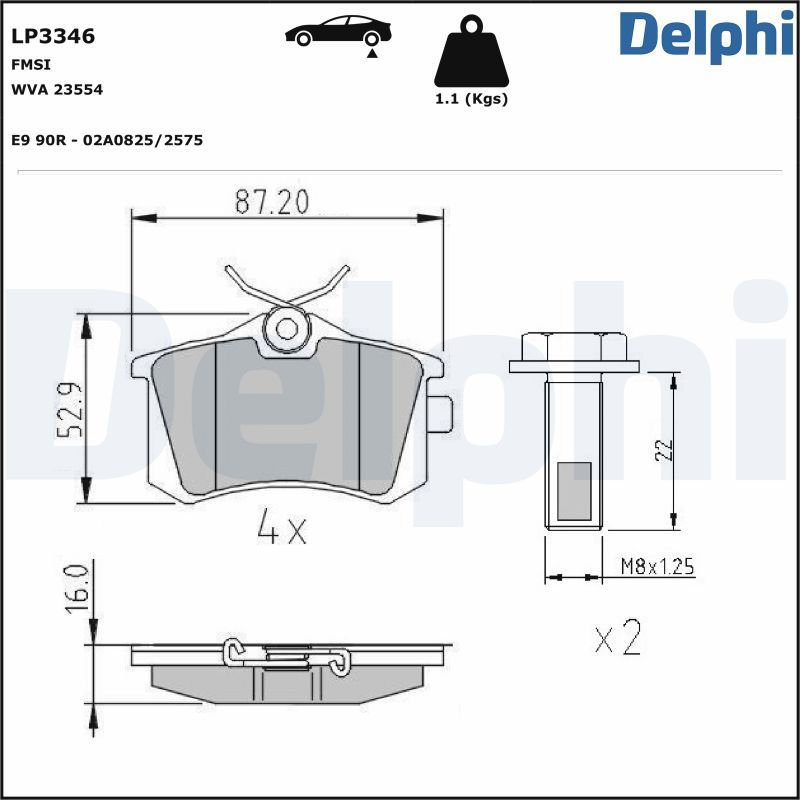 Opel Fren Balatası Arka Citroen / Citroen (Df-Psa) Opel Peugeot Peugeot (Df-Psa) Renault 09 / 1999 - - DELPHI LP3346