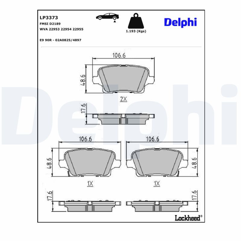 Opel Arka Fren Balatası Opel Insignia B 17 17 - - DELPHI LP3373