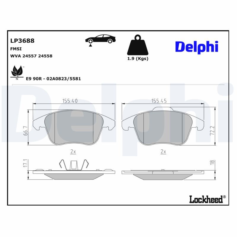 Opel Fren Balatası - DELPHI LP3688