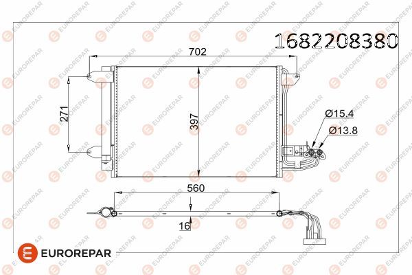 Volkswagen Psa / Erp Klima Rad. Audi A3 Octavia Caddy III IV 1.9 2.0 1.6 TDI Bsu Clca Caye 04-05 - EUROREPAR 1682208380