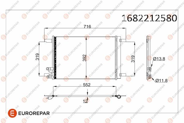 Volkswagen Psa / Erp Klima Radyatörü VW Passat B8 Golf VIII Caddy V Polo VI Audi A1 Sportback - EUROREPAR 1682212580