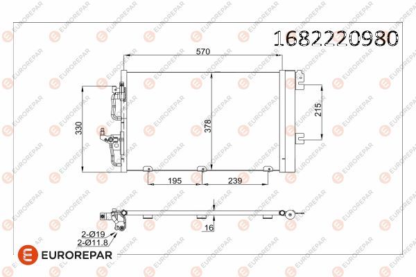 Opel Psa / Erp Klima Radyatörü Astra H (A04) Zafira B (A05) - EUROREPAR 1682220980