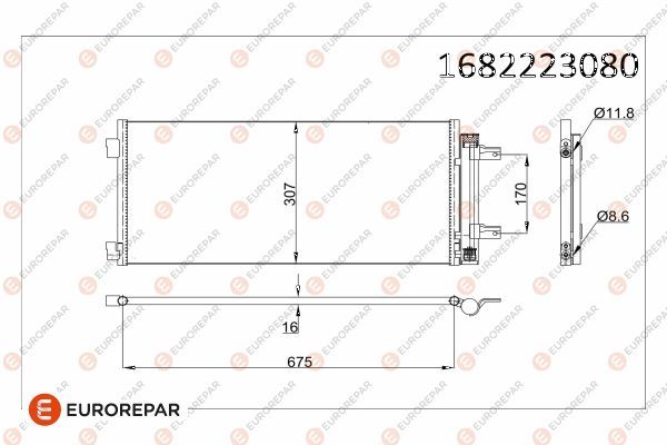 Opel Klima Radyatörü - EUROREPAR 1682223080