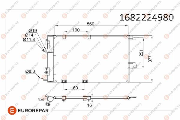 Opel Erp Klima Radyatörü Astra G (T98) (F70) Zafira A Mpv (T98) - EUROREPAR 1682224980