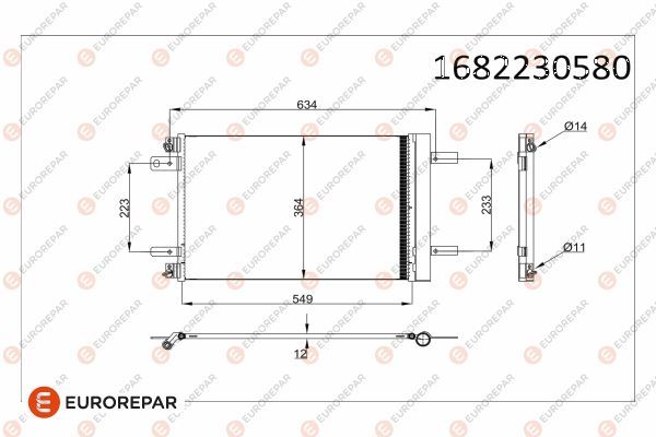Opel Klima Radyatörü P308 P3008 P508 P5008 Partner Expert Traveller 1.5 1.6 2.0 Bluehdı / Combo E Granla - EUROREPAR 1682230580