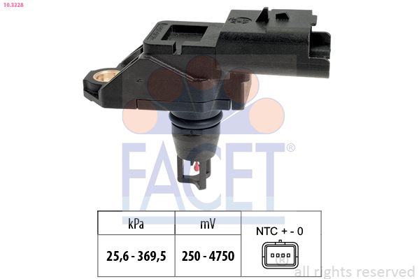 Opel Emme Manifold Sensörü C3-C4-C-Elysee-Ds3-Ds4-Jumpy-Berlingo-2008-208-3008-301-308-5008-Partner-Expert Dv6fd 1.6 HDI Ford Focus III 11 > Fiesta 11 > B-Max-1.5 TDCI - FACET 10.3328