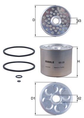 Opel Mazot Filtresi (Citroen Jumper / Peugeot Boxer 2.5D-2.5 TD 94-02) - MAHLE KX23D