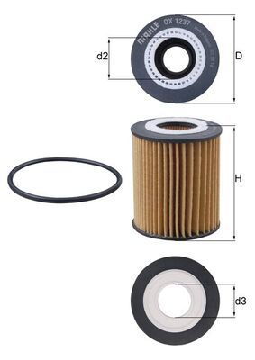 Opel Yağ Filtresi 18 > Pt.208-308-508-3008-5008-C3-C4-C5-Ds3-Ds7-Partner-Berlingo - MAHLE OX1237D