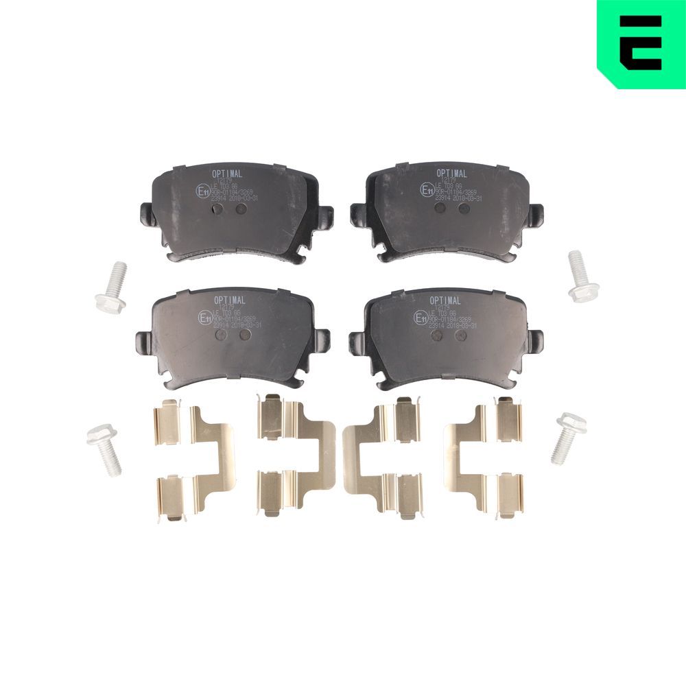 Volkswagen Arka Fren Balatası-Kablosuz-(VW Caddy 04-11 Golf 04-14 Audi A3 04-13 Seat Leon 06-13) - OPTIMAL BP-12179