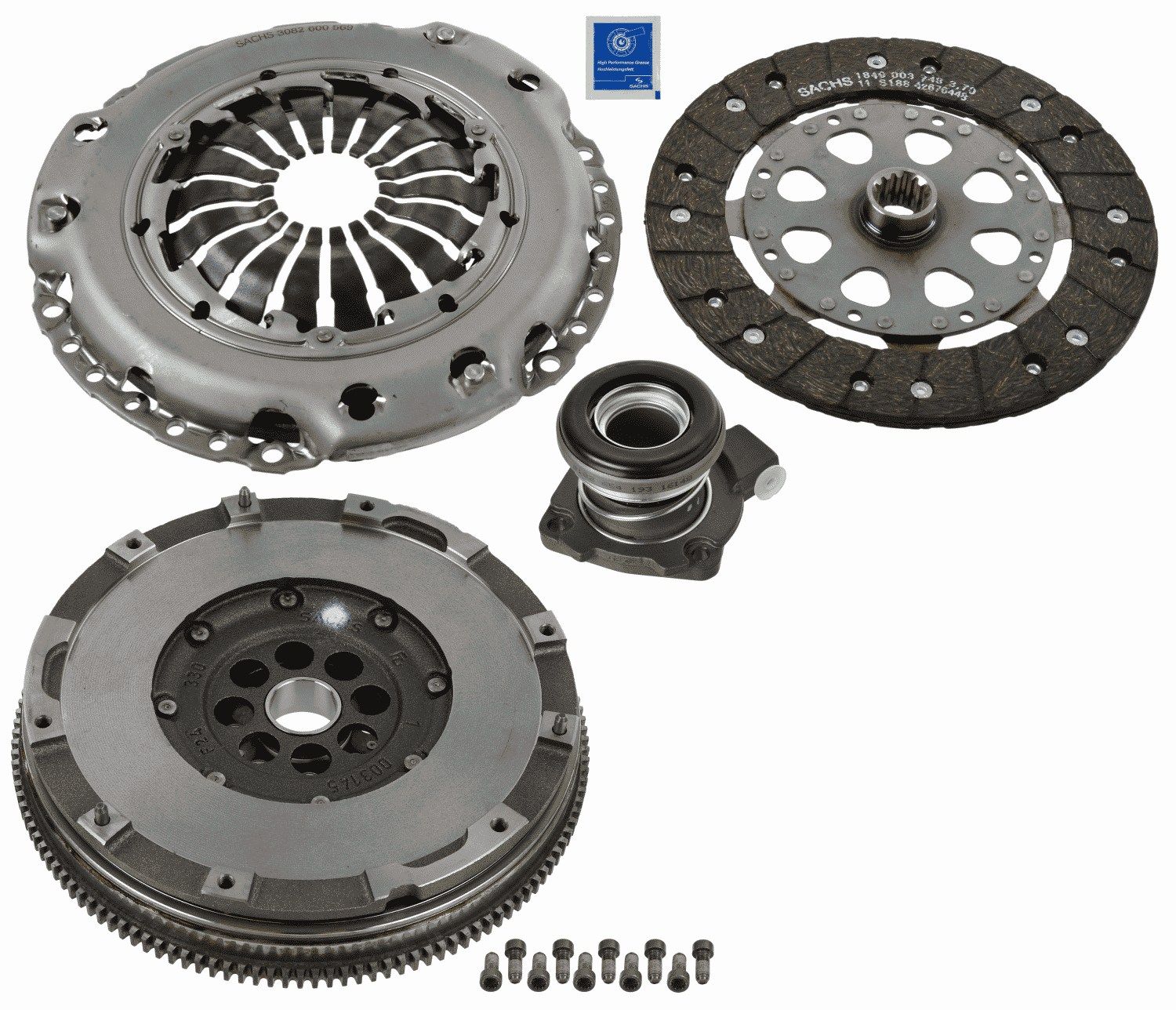 Opel Volant + Debriyaj Seti + Rulman Opel Astra H / Corsa C / Combo C Z17dth - SACHS 2290 601 190