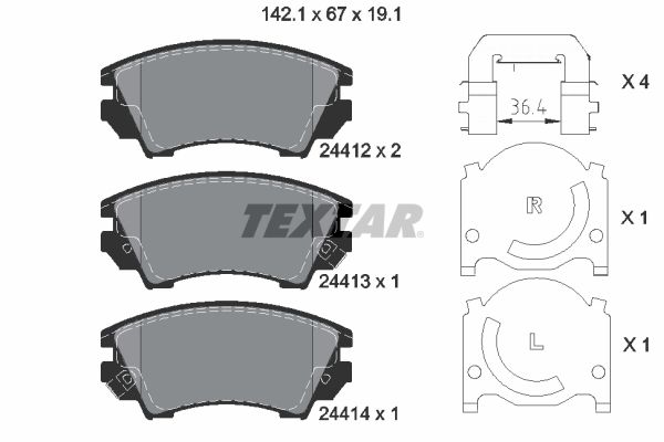 Opel Fren Balatası Opel Astra J / Insignia (17 Jant) Ön - TEXTAR 2441201