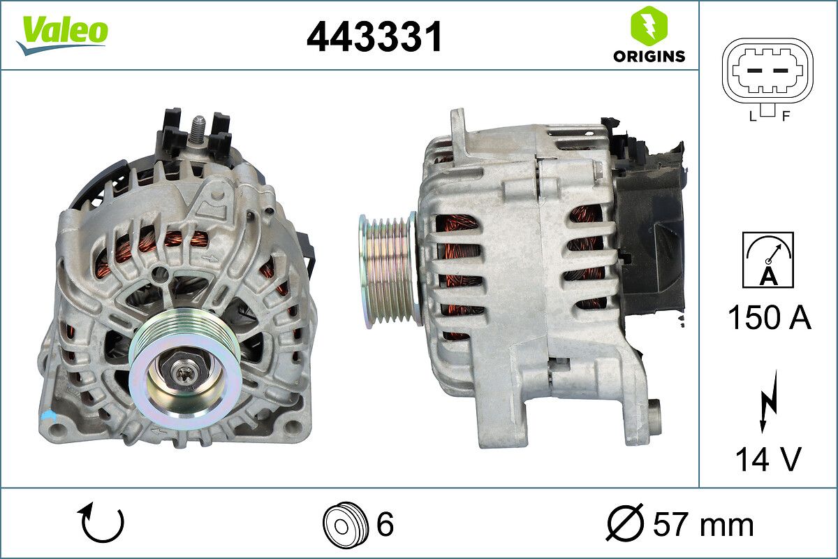 Opel Alternatör Kmp 20-Astra.K-Insignia.B 1.5Crdi - VALEO 443331