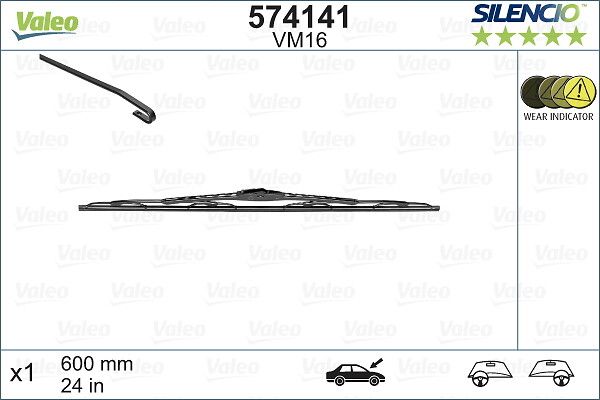 Opel Silecek Süpürgesi Sılencıo Yolcu Tarafı (Transit) Surucu Tarafı (Scenic) 600mm (Renault Scenic / Ford Transit) 60 - VALEO 574141