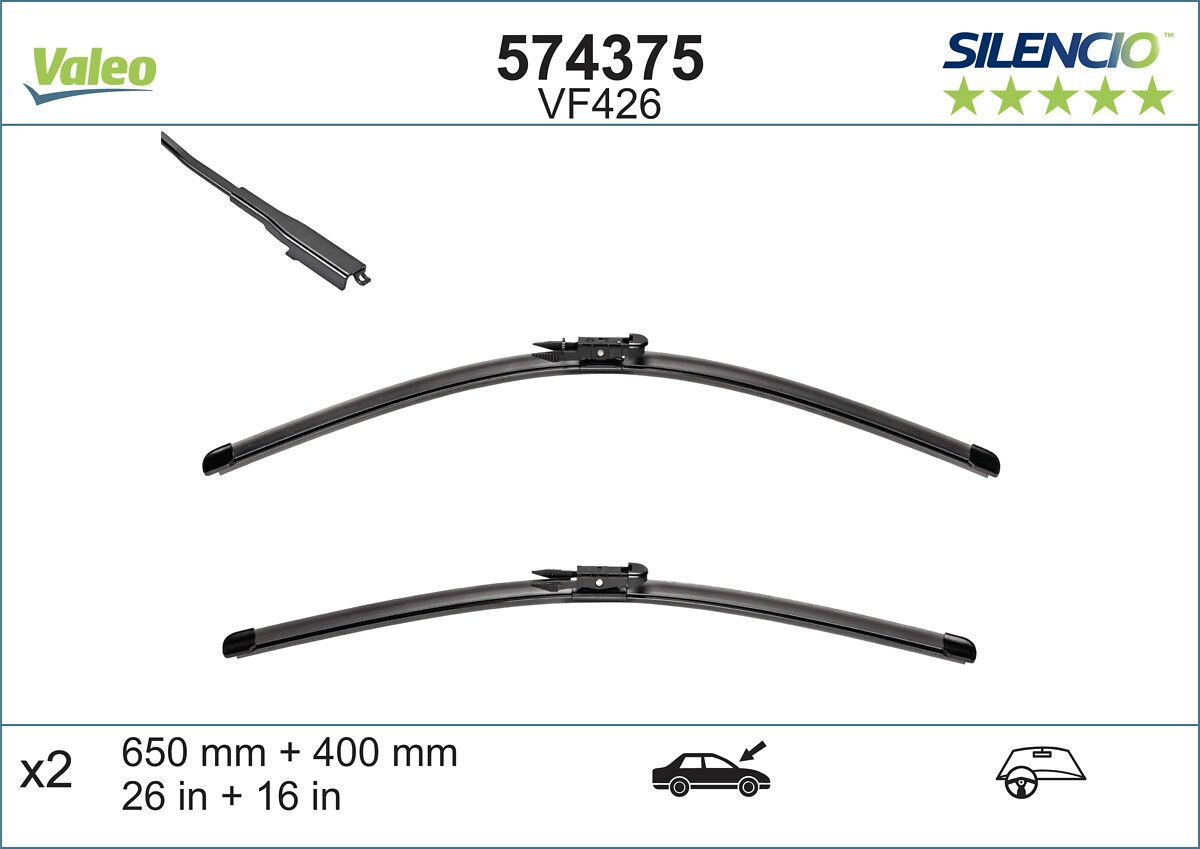 Opel Silecek Süpürgesı Ön Takım 650 / 400 mm - VALEO 574375