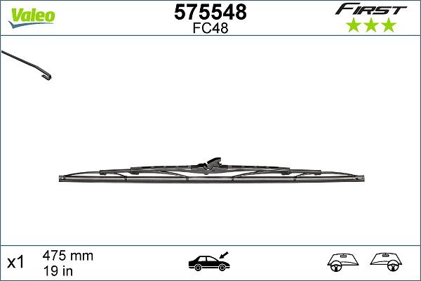 Opel Silecek Süpürgesi 480mm (Adet) / (First) - VALEO 575548