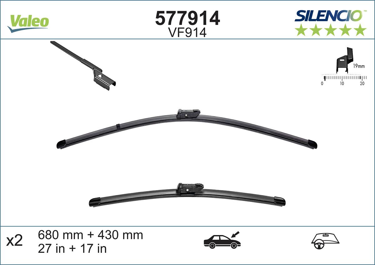 Opel Silecek Takım Sılencıo Opel Grandland X 17-(700 + 425) Ön - VALEO 577914