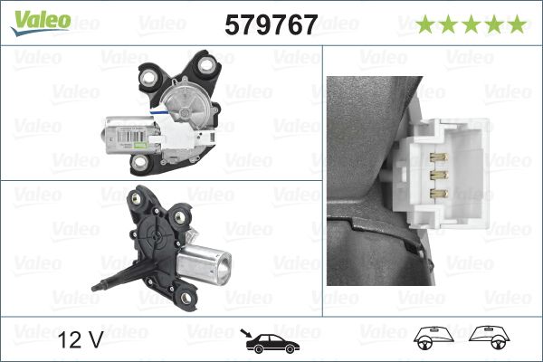 Opel Silecek Motoru Arka 08-Partner.Tepee-Berlingo 1.6Hdi - VALEO 579767