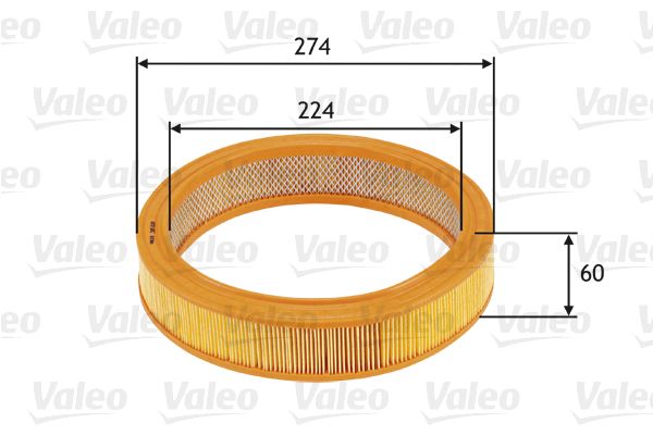 Volkswagen Hava Filtresi-279X222x62 (VW Golf 84-94 Passat 74-88 Polo 75-94) - VALEO 585620