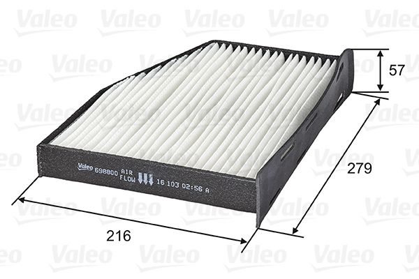 Volkswagen Polen Filtresi Golf V 04 > Jetta III 06 > Passat 10 > Tiguan 07 > Caddy III 04 > Touran 03 > A3 03 > Q3 13 > - VALEO 698800