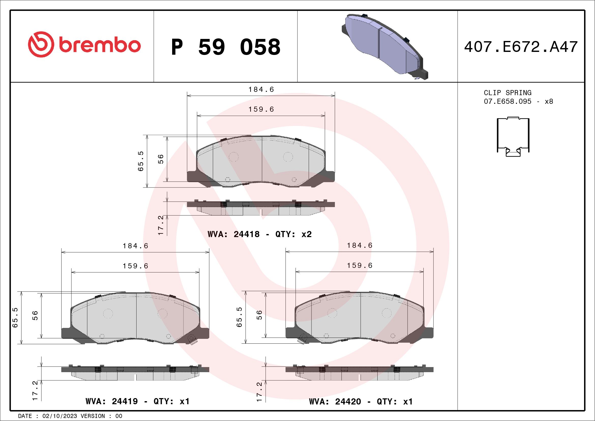 Opel Fren Balatası Ön Low-Met Opel - BREMBO P59058
