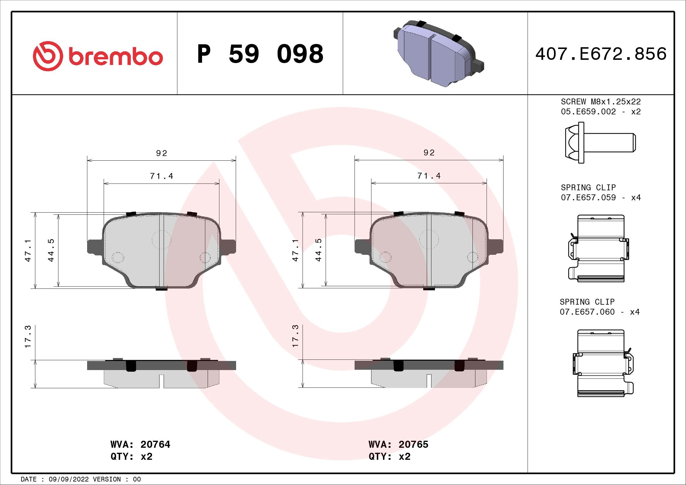 Opel Fren Balatası Arka Low-Met Opel - BREMBO P59098