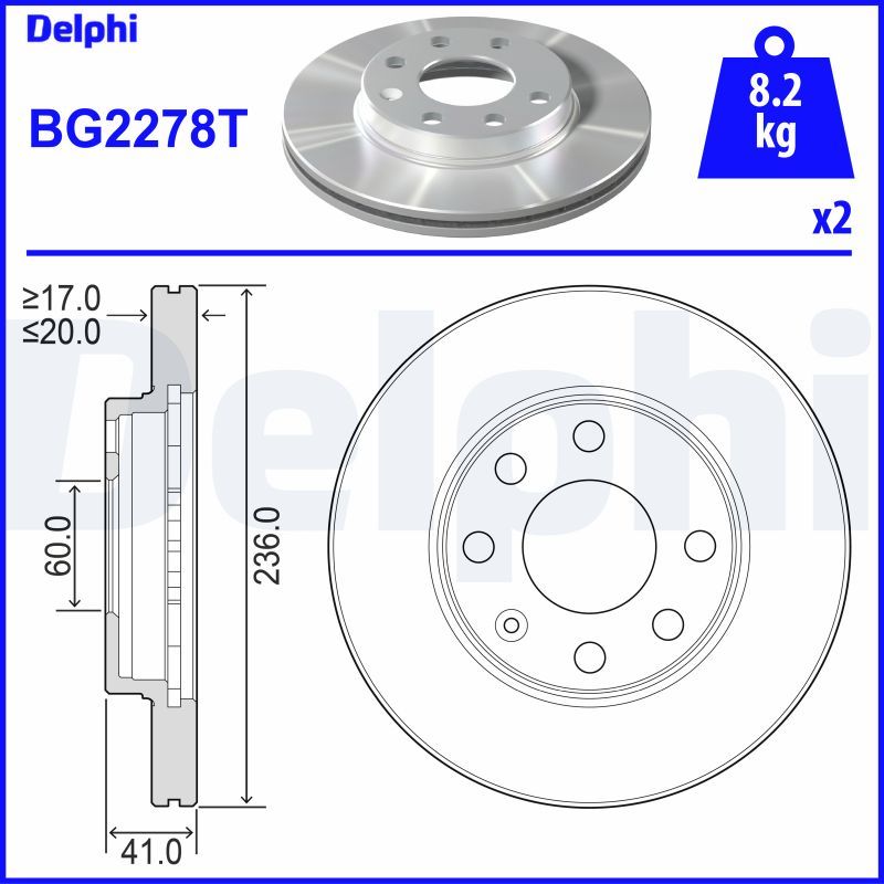 Opel Disk On Astra.F-Corsa.B | 1 Adet - DELPHI BG2278T