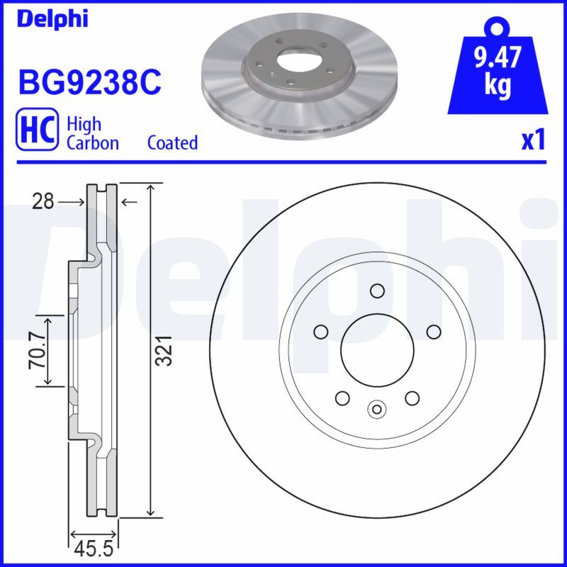 Opel Fren Diski Ön Opel Insignia 03-17 | 1 Adet - DELPHI BG9238C
