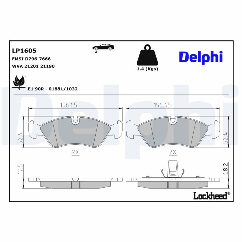 Opel Fren Balatası - DELPHI LP1605