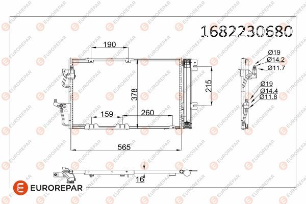 Opel Klima Radyatörü - EUROREPAR 1682230680