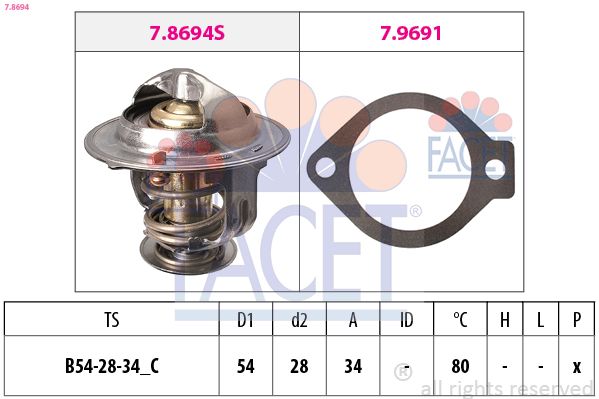 Opel Facet / Termostat Opel Antara / Chevrolet Captiva / Cruze Z20dm - FACET 7.8694