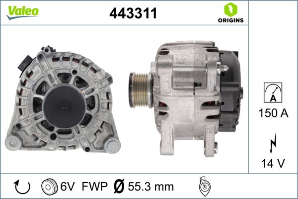 Opel Alternatör Kmp 14-Pt.208-308-2008-3008-C3-C4 19-Partner-Berlingo250 - Kopya_VALEO 443311