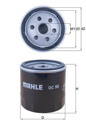 Opel Yağ Filtresi (75X76) Opel Astra G 14 07-Z14xep - MAHLE OC90