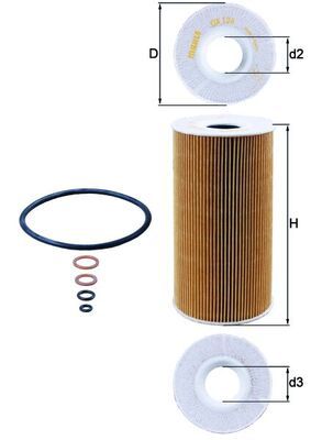 Opel Yağ Filtresi BMW M51 E39 525 E38 725 Tds - MAHLE OX126D