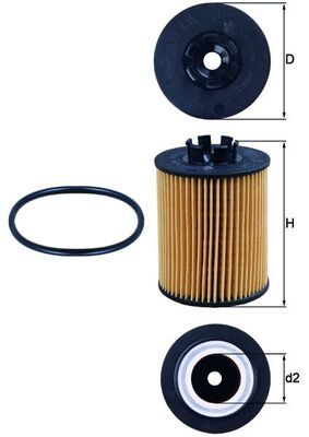 Opel Yağ Flıtresı Corsa B Corsa C Corsa D Astra H Tigra B Meriva A Tigra B X1 - MAHLE OX173-2D