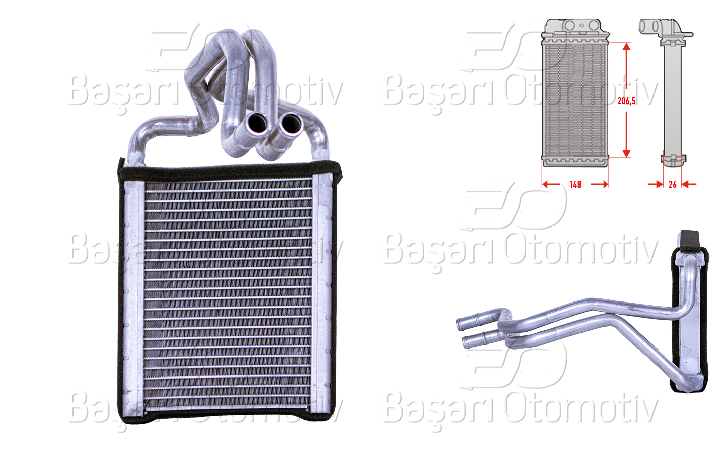 Opel Kalorifer Radyatörü Brazing 150X210x35 mm Hyundai Tucson 2.0 2.0 CRDI 04 > - WISCO 3143225-00