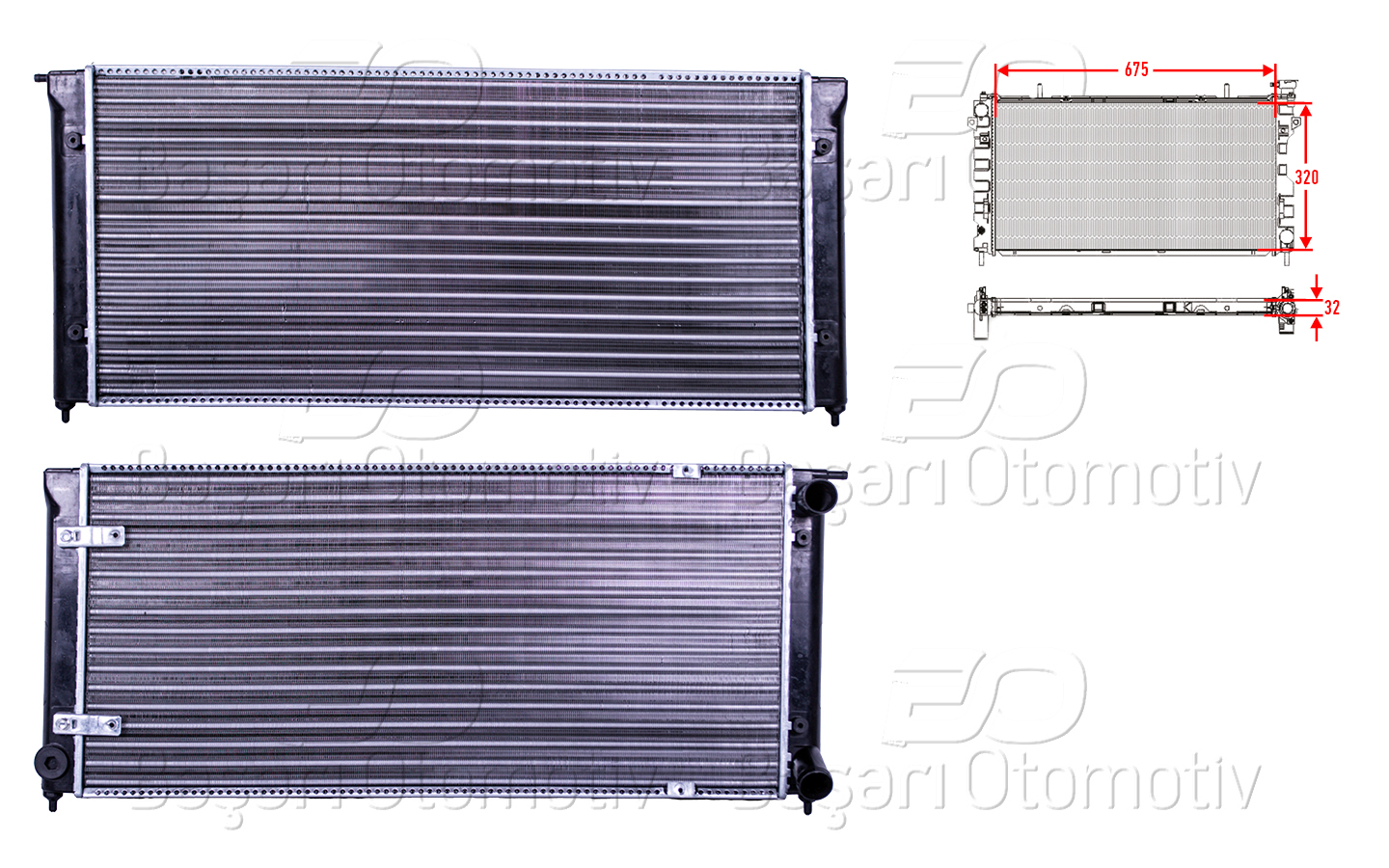 Opel Su Radyatörü Mekanik Mt 322X678x32 VW Golf2 1.6 TD 83-92 - AUTOLUX 1113009-22