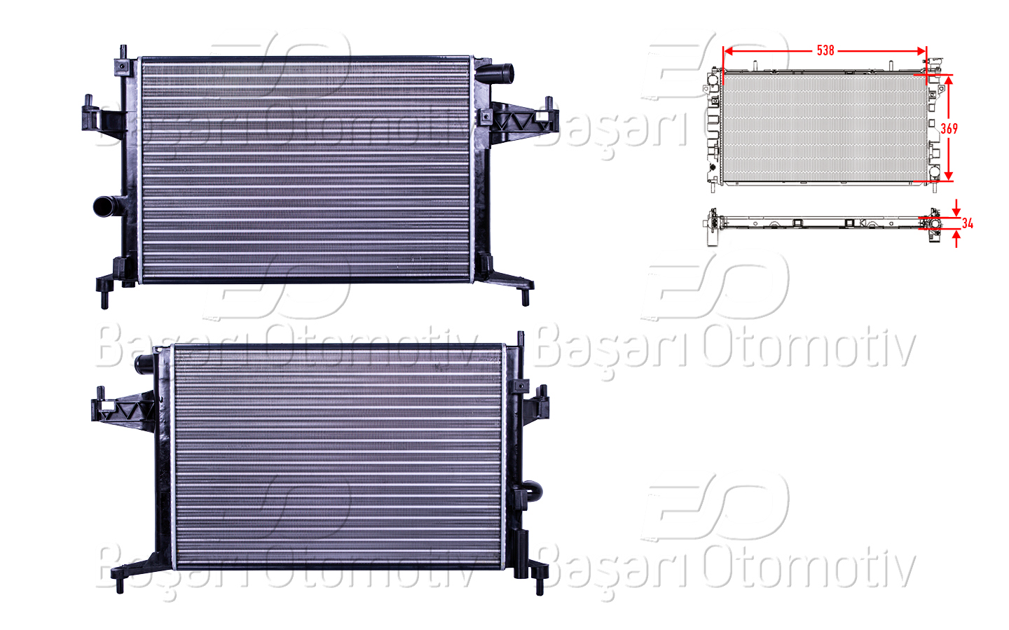 Opel Su Radyatörü Mekanik Mt 540X378x23 Opel Corsa C 1.4 16V Z14xe 00 > - AUTOLUX 2113008-22