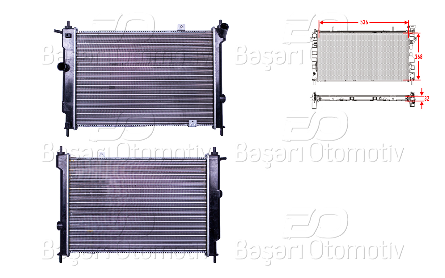 Opel Su Radyatörü Mekanik Mt 378X540x23 Opel Astra F 1.7D 91 98 - AUTOLUX 2113059-22