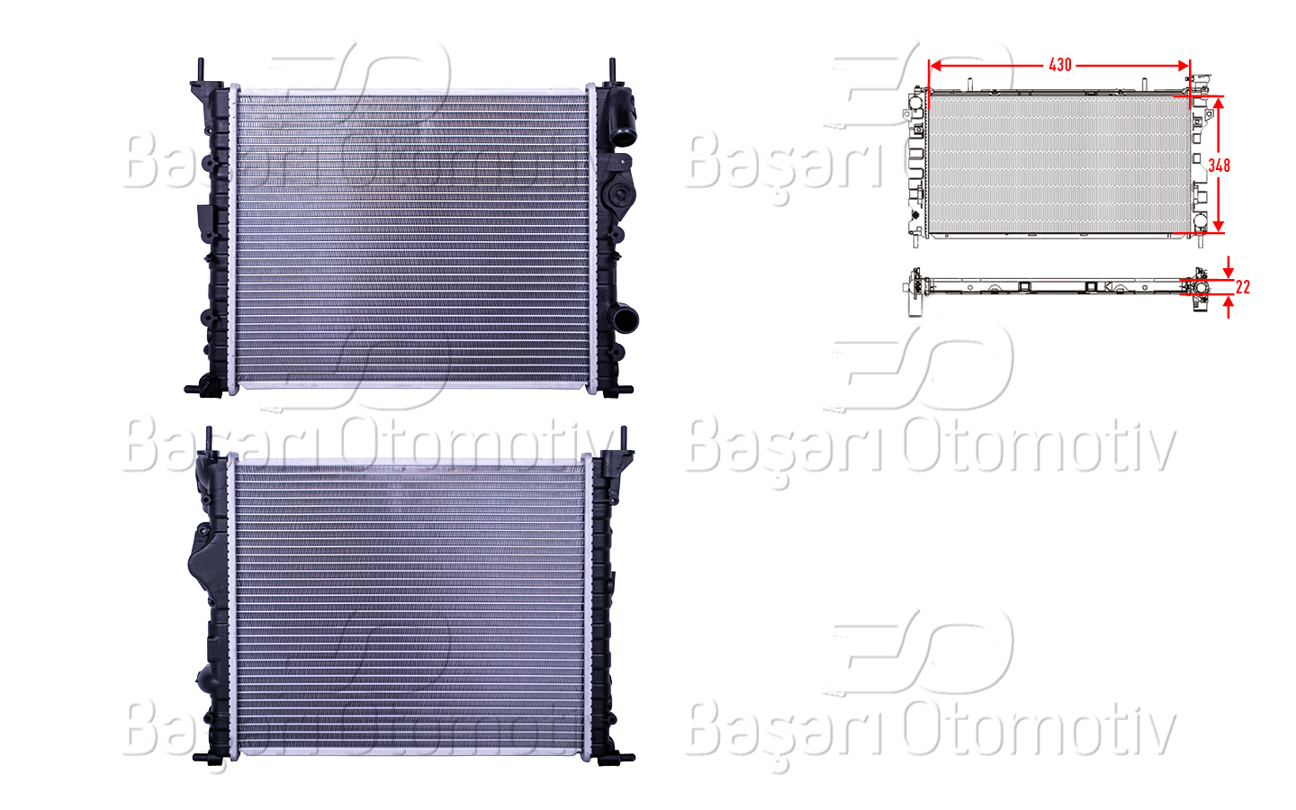 Volkswagen Su Radyatörü Brazing Mt-At 430X348x22 Renault Megane. Clio 95-02 - WISCO 3113048-00