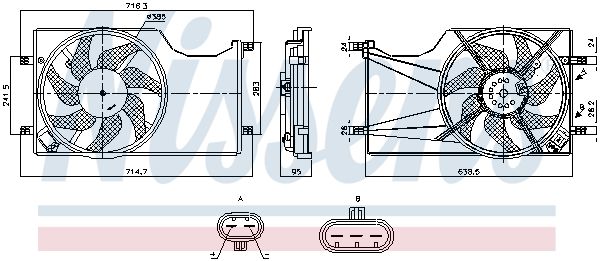 Opel Fan Motoru Davlumbazlı Opel Corsa E (6 Vites Otomatik) 1.2 / 1.4 - NISSENS 850098