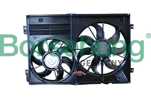 Volkswagen Radyatör Fan Motoru + Davlumbazı Komple 2 Parça (Büyük 363 Çap 300 W + Küçük 295 Çap200 W) Golf5 Golf6 Jetta A3 Leon Caddy Leon - BORSEHUNG B19251