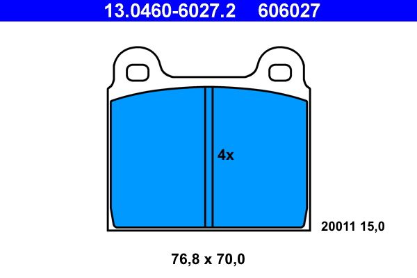 Opel Fren Balatası Ön Taunus 76 > W115 911 73 > - ATE 13.0460-6027.2