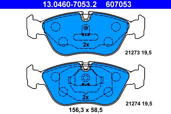 Opel Fren Balatası Ön S70 96 > V70 97 > 00 C70 98 > 850 91 > - ATE 13.0460-7053.2